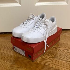 Puma White Low-Top Platform Sneakers